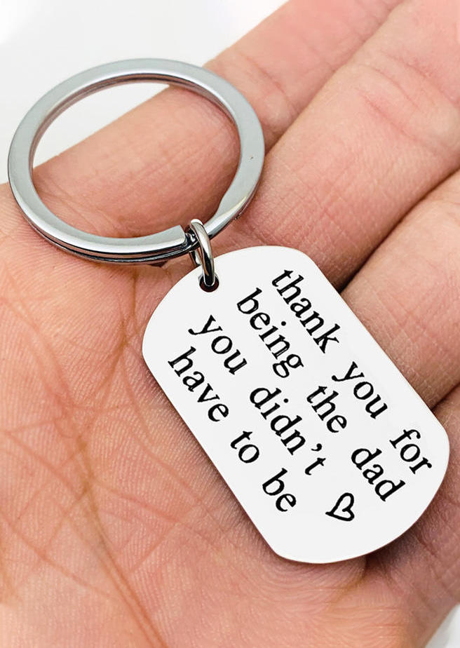 

Thank You For Being The Dad Keychain, Silver, 504051