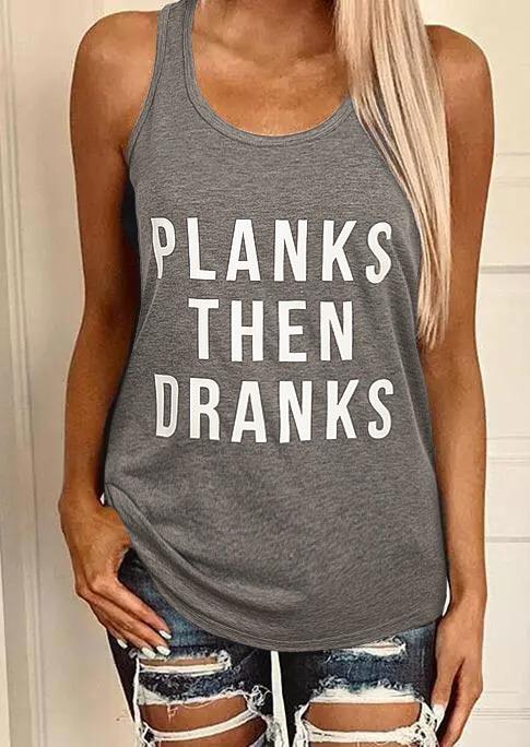 

Planks Then Dranks Racerback Tank - Gray, 506111