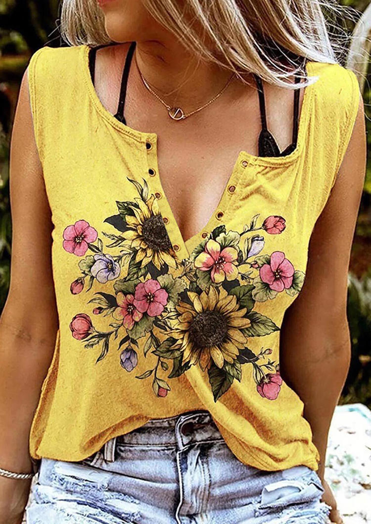 

Sunflower Notched Neck Tank without Black Camisole - Yellow, 506289