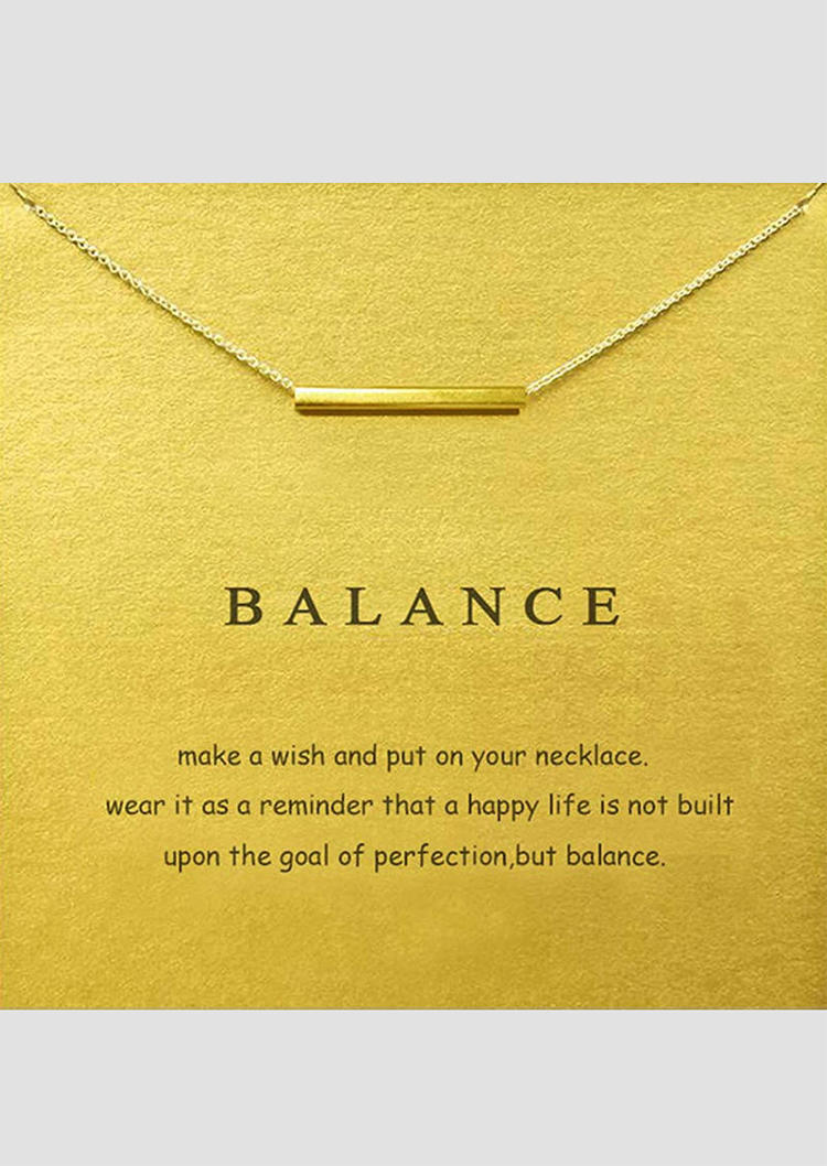 

Balance Bar Pendant Clavicle Chain Necklace, Gold, 500187