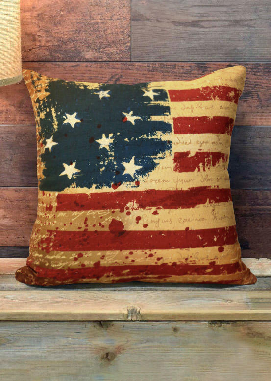 

American Flag Star Striped Pillowcase without Pillow, Multicolor, 504588