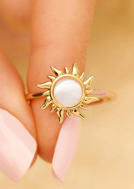 

Bohemian Style Sunflower Copper Ring, Gold;silver, 506338