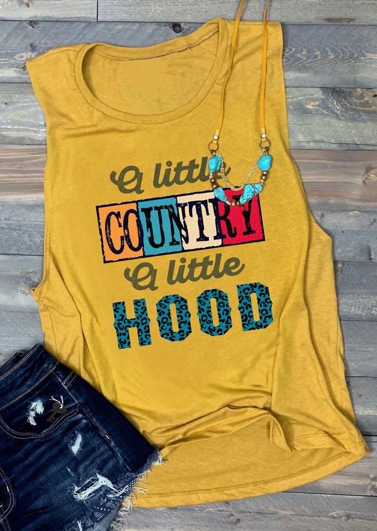 

A Little Country A Little Hood Leopard Tank - Yellow, 506410