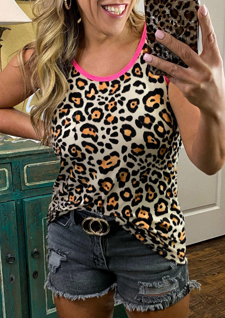 

Leopard O-Neck Casual Tank, 504681