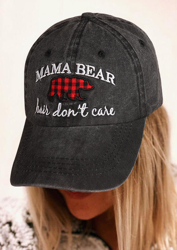 

Buffalo Plaid Hair Don't Care Baseball Cap, Dark grey, 487247