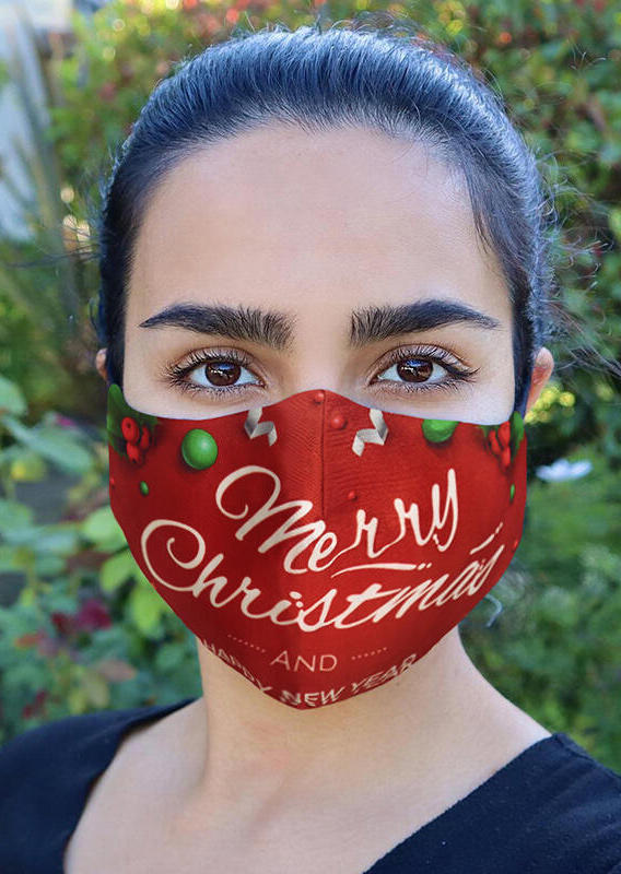 

Merry Christmas Reusable Windproof Face Mask, Red, 487515