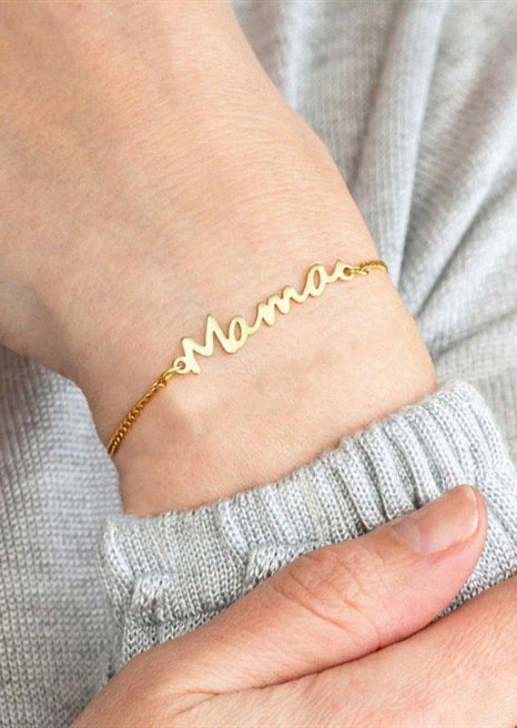 

Mama Adjustable Stainless Steel Bracelet, Gold, 498206