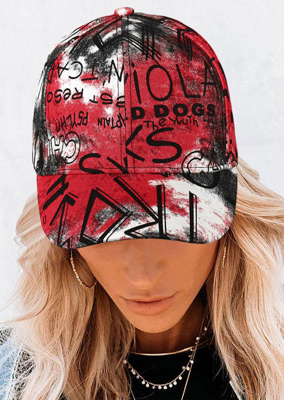 

Street Graffiti Letter Graphic Adjustable Baseball Cap, Red, 498473