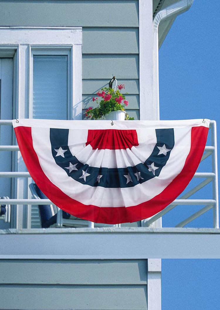 

Pleated Half Fan American Flag Hanging Ornament, Multicolor, 504380