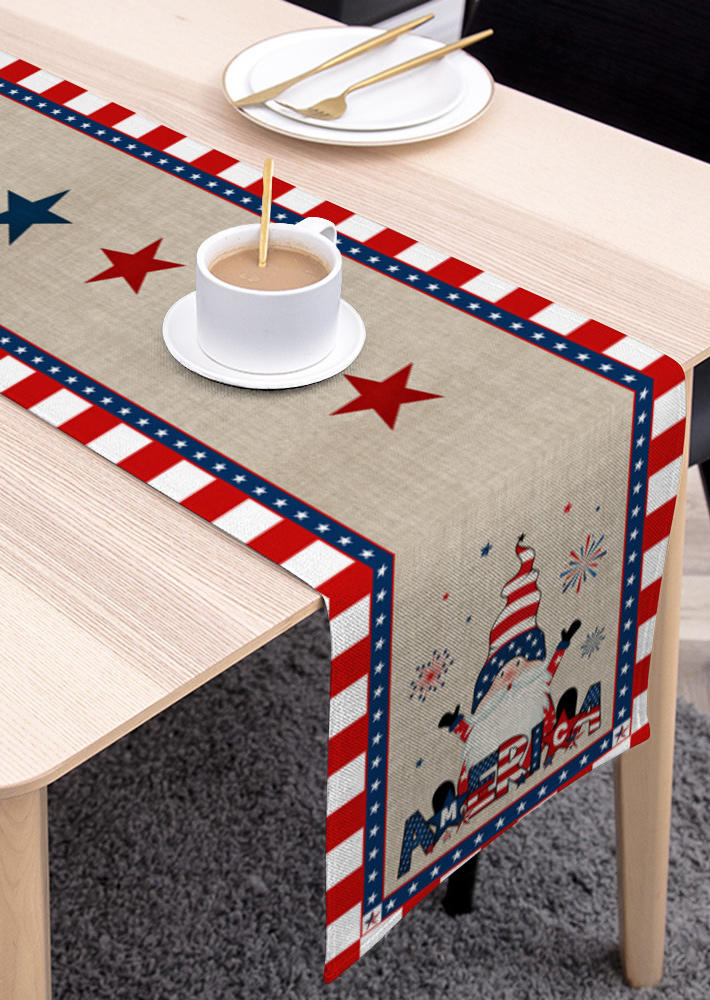 

American Flag Star Striped Gnome Table Runner, Multicolor, 504712