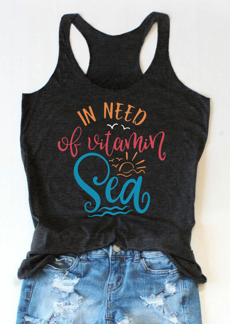 

In Need Of Vitamin Sea Racerback Tank - Dark Grey, 506361