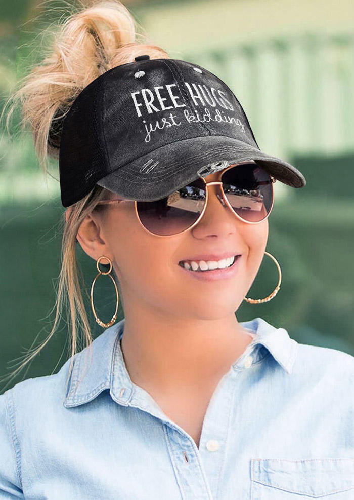 

Just Kidding Mesh Splicing Criss-Cross Baseball Cap, Black, 495317