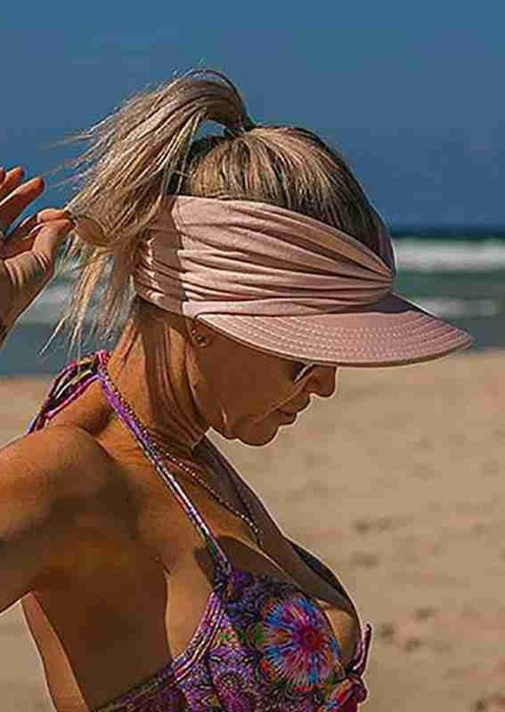 

Outdoor Elastic Hollow Out Wide Brim Sun Protection Hat, Pink;navy blue;khaki, 504223
