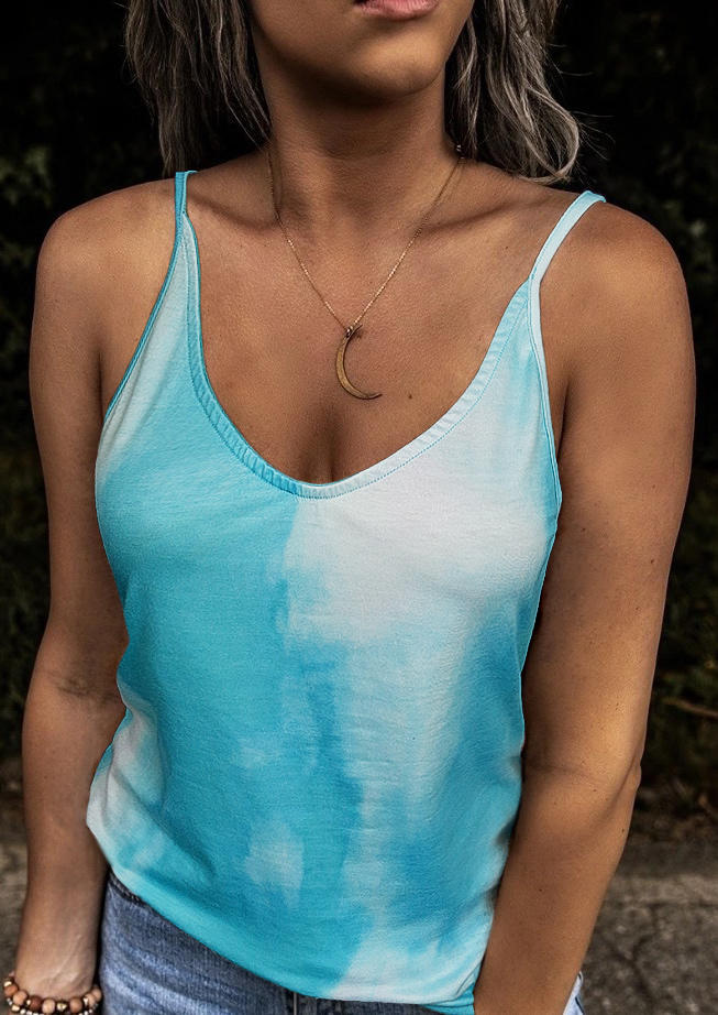 

Gradient Tie Dye Sleeveless Camisole - Lake Blue, 506551