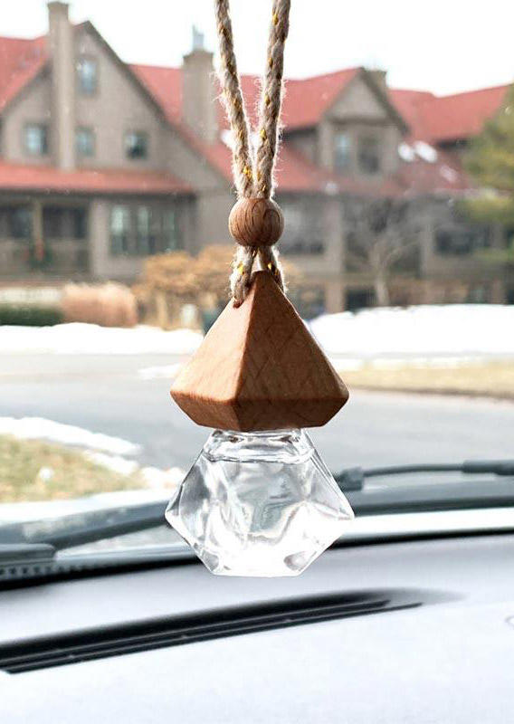 

Rhombus Perfume Bottle Glass Pendant, Light khaki, 498533