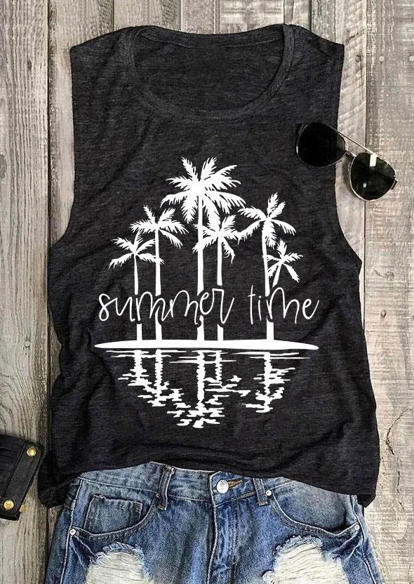 

Summer Time Coconut Tree Tank - Dark Grey, 506685