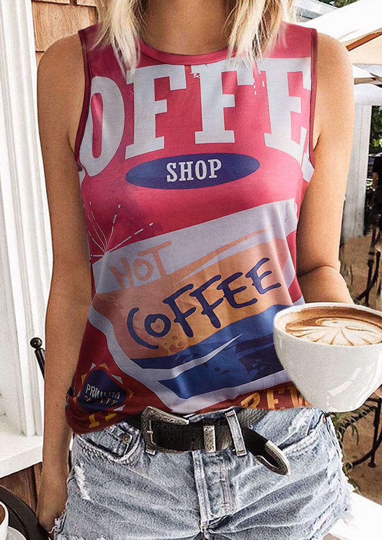 

Hot Coffee Fresh Brewed O-Neck Tank, Multicolor, 506960