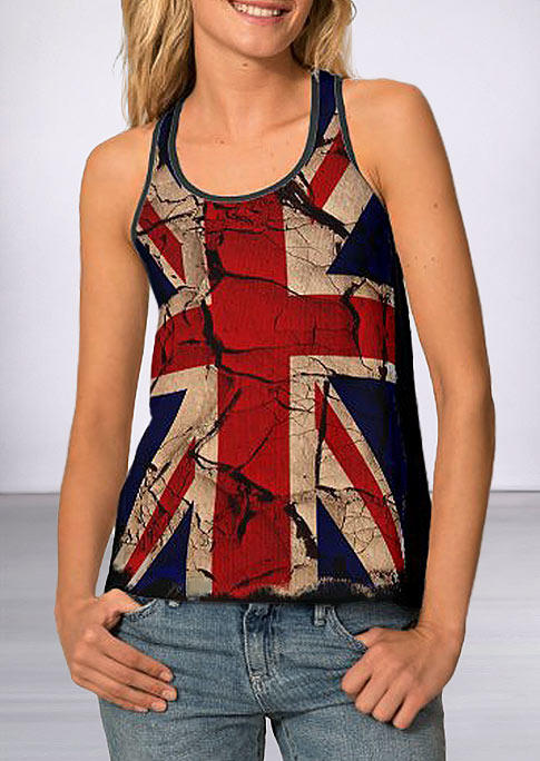 

British Flag Racerback Tank - Navy Blue, 507031