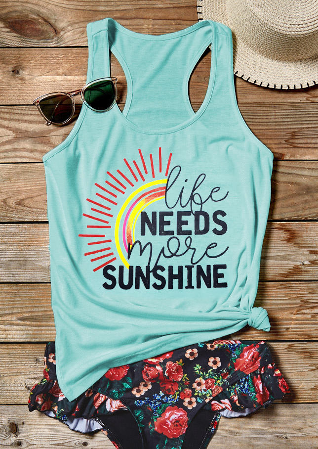 

Life Needs More Sunshine Racerback Tank - Lake Blue, 507117