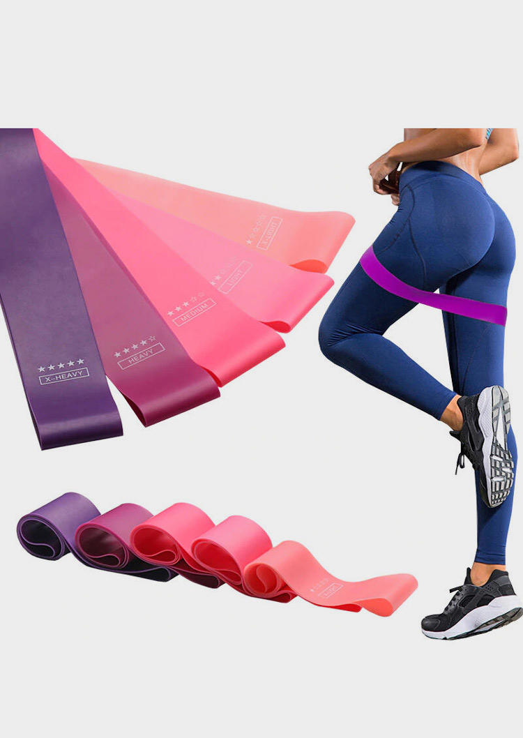 

5 Pieces/Set Fitness Resistance Stretch Band, Multicolor, 467311