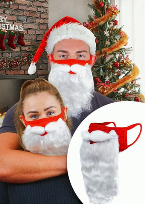 

Christmas Santa Beard Breathable Reusable Mouth Shield, White, 491471