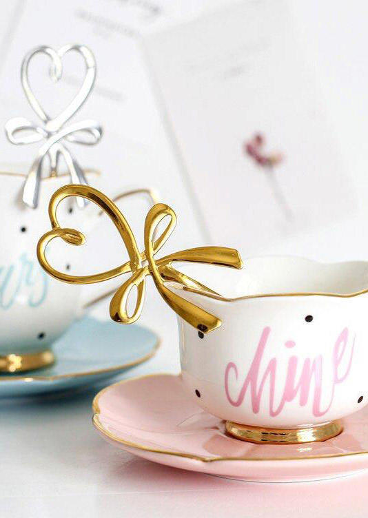 

Valentine Hollow Out Heart Shaped Bowknot Hanging Spoon, Gold;silver, 496401