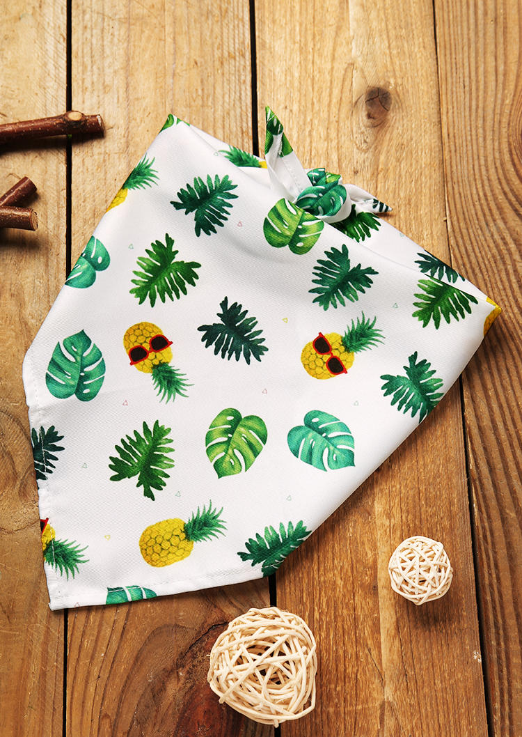 

Donut Pineapple Palm Leaf Pet Triangle Scarf, Green, 500592