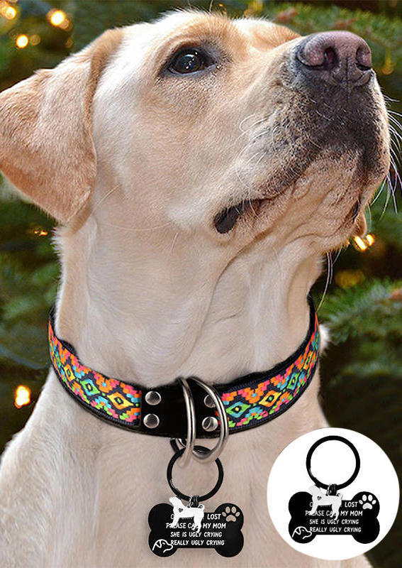 

Funny Hollow Out Paw Letter Pet Dog Tag, Black, 502285