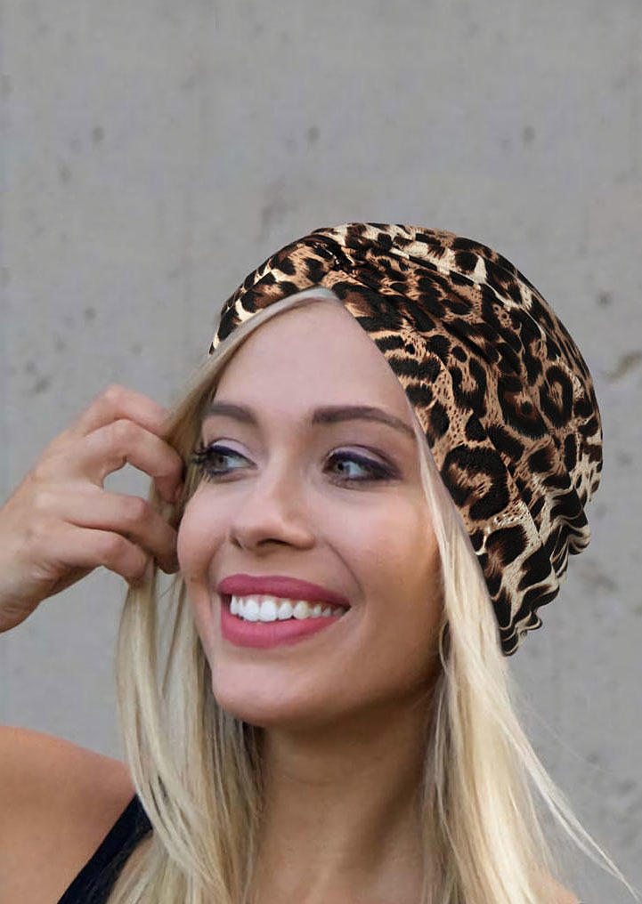 

Leopard Twist Turban Hat, 503319