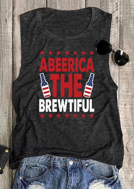 

Abeerica The Brewtiful American Flag Tank, Dark grey, 506822