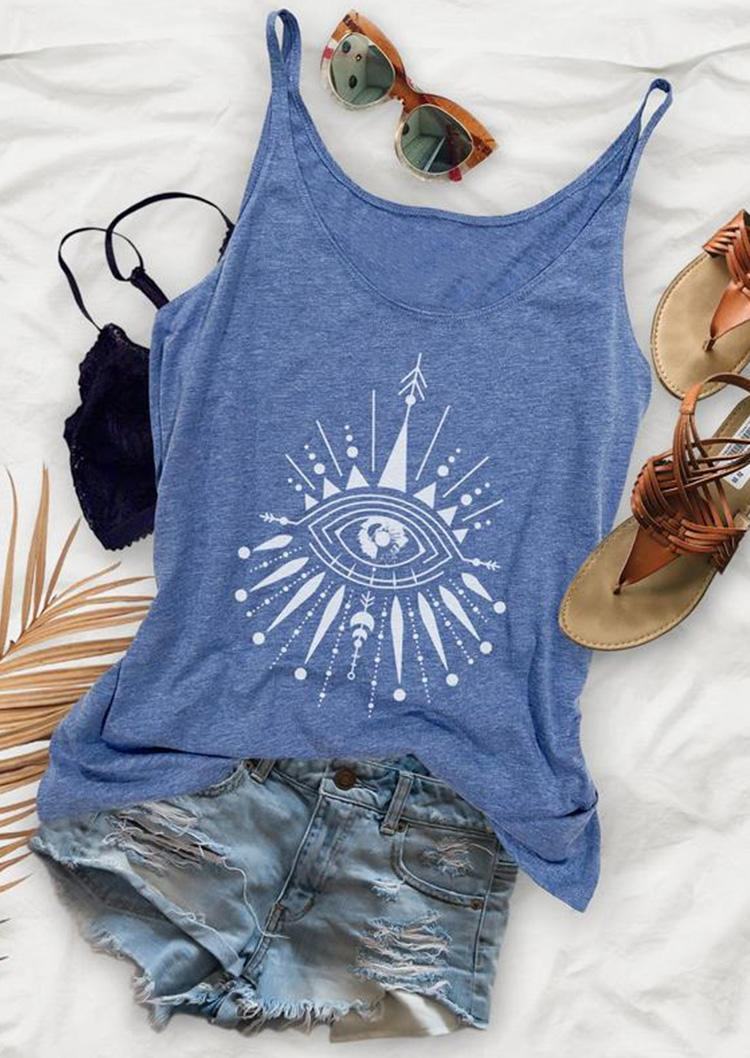 

Mandala Eye Sleeveless Camisole - Sky Blue, 507249