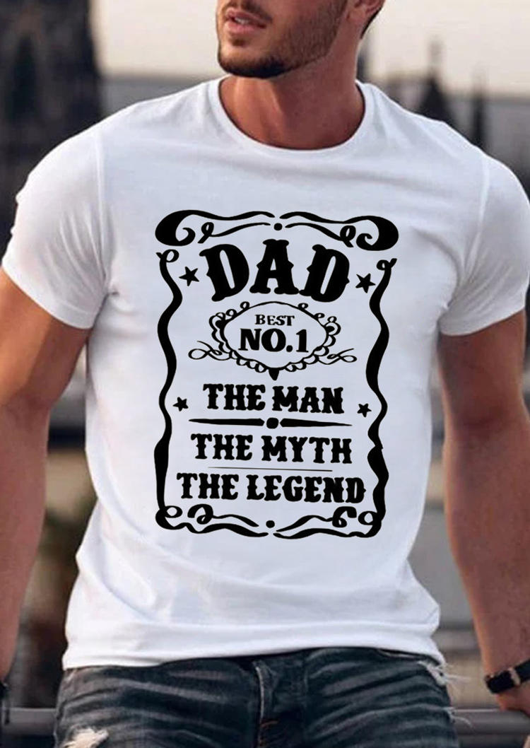 

Men Dad Best No.1 Father' Day T-Shirt Tee - White, 507346