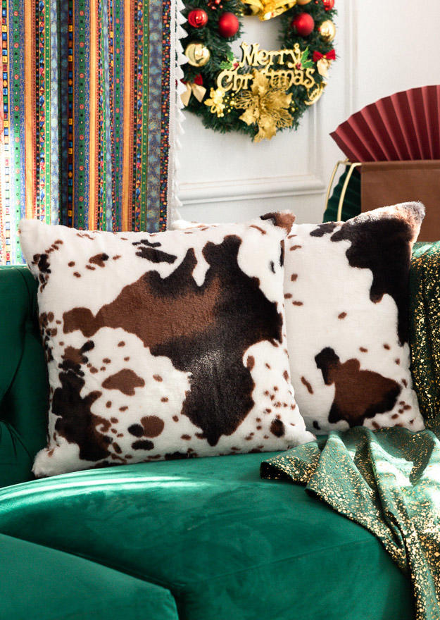

Cow Warm Plush Pillowcase without Pillow - Coffee, 494671