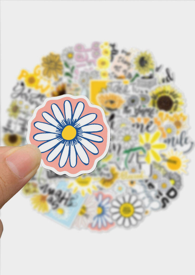 

50Pcs Daisy Inspirational Quotes Waterproof Sticker, Multicolor, 501418