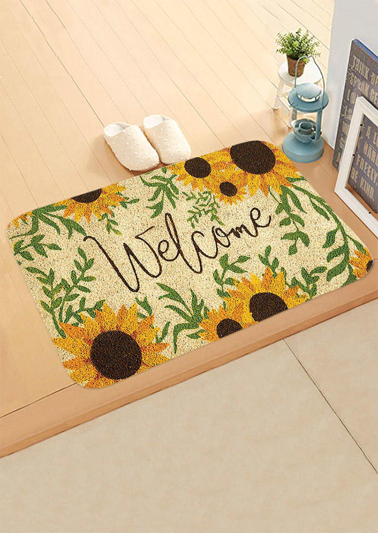 

Sunflower Leaf Welcome Non-Slip Rug Carpet, Multicolor, 502830