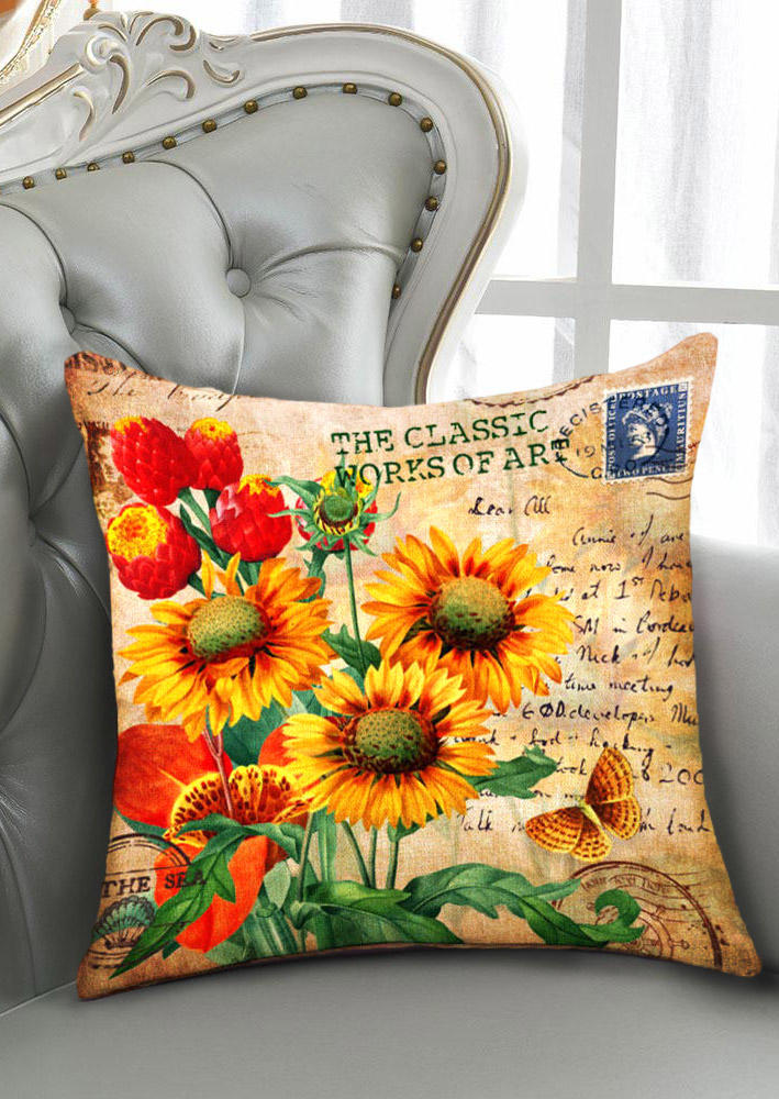 

Sunflower Leaf Pillowcase without Pillow, Multicolor, 503498