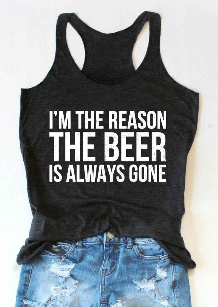 

I'm The Reason The Beer Is Always Gone Racerback Tank - Dark Grey, 507370