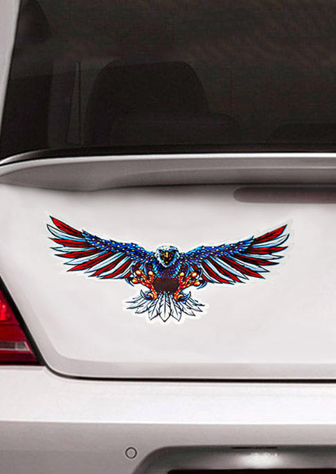 

American Flag Bald Eagle Car Sticker, Multicolor, 504795