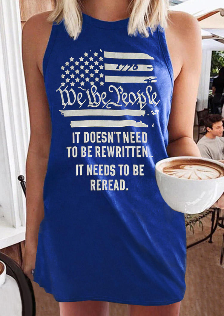 

American Flag 1776 We The People Mini Dress - Blue, 507636