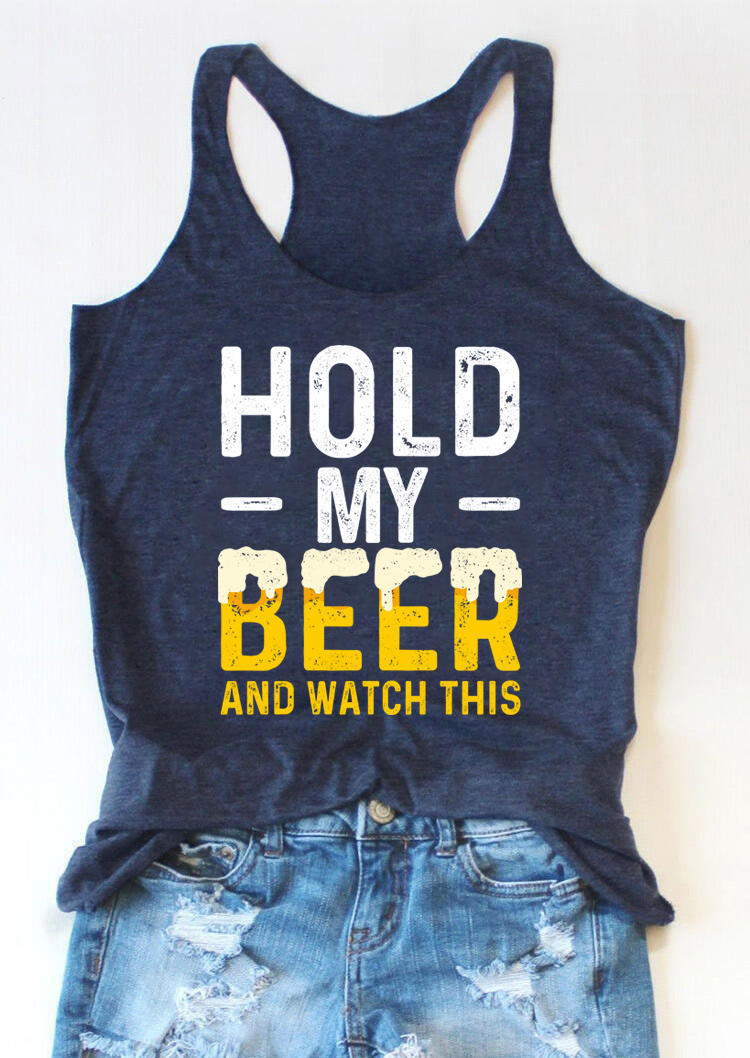 

Hold My Beer And Watch This Racerback Tank - Navy Blue, 507672