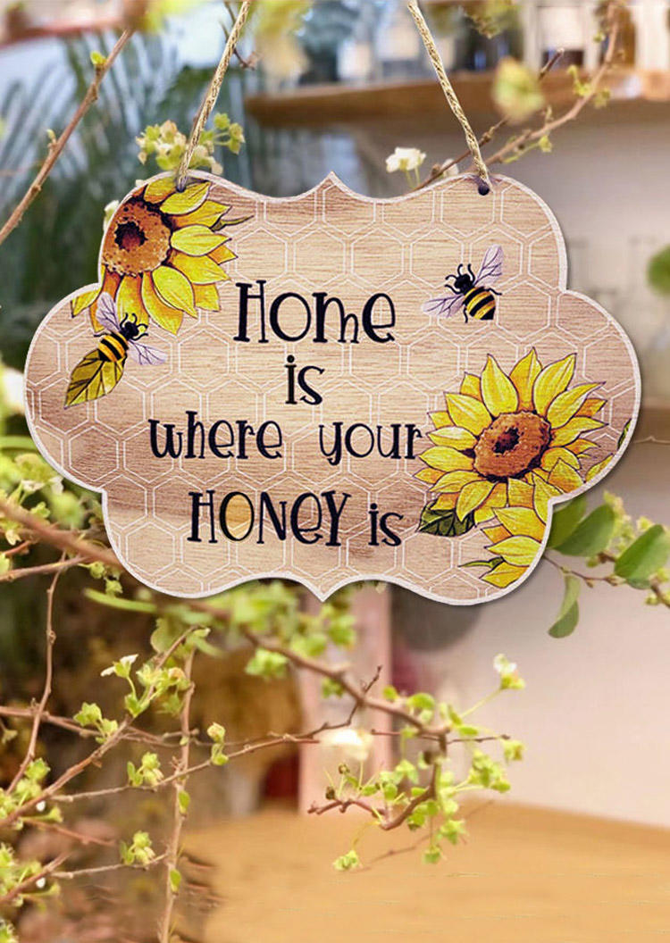 

Home Is Where Your Honey Is Sunflower Wooden Hanging Ornament, Multicolor, 504527