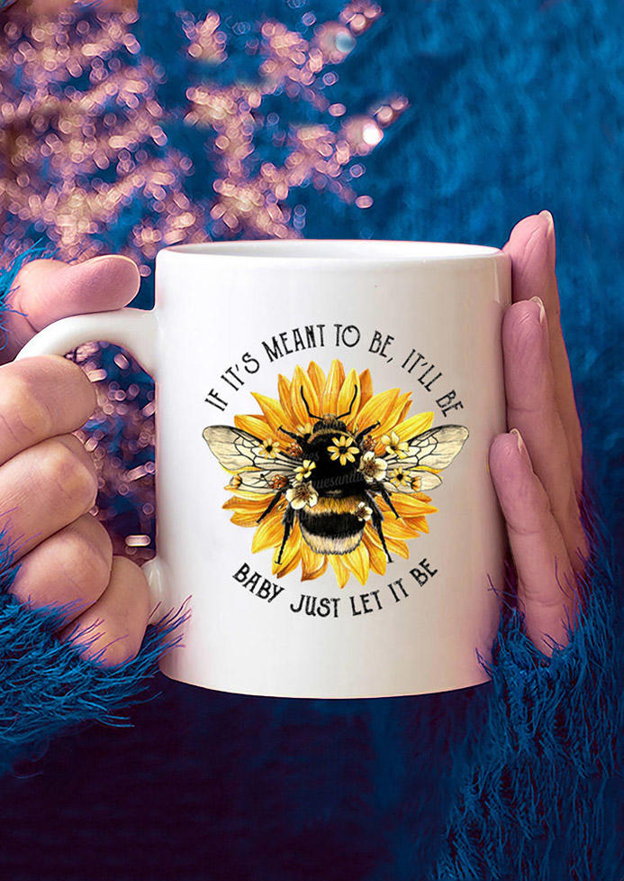 

Sunflower Bee Baby Just Let It Be Porcelain Cup, White, 504581