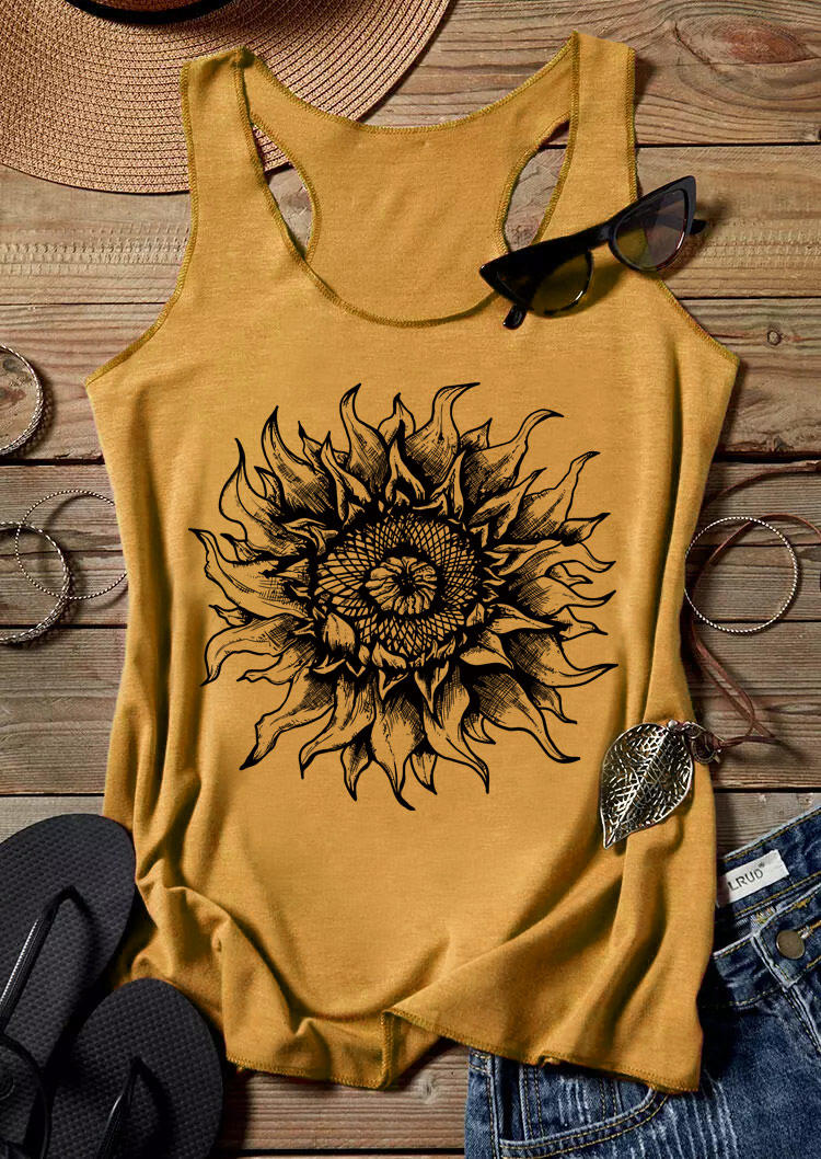 

Sunflower Sleeveless Racerback Tank - Yellow, 507858