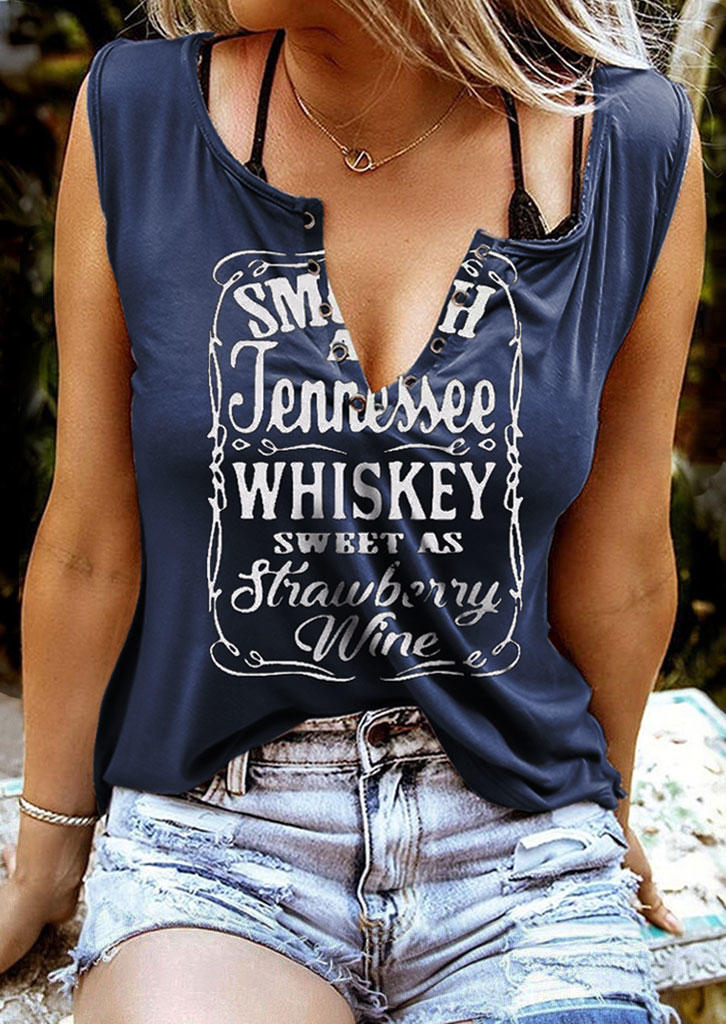 

Whiskey Sweet As Strawberry Wine Casual Tank - Blue, 508050