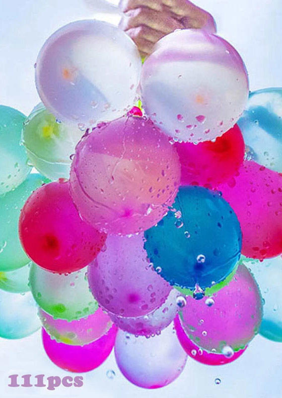 

111Pcs Children Colorful Water Games Toy Magic Balloon Set, Multicolor, 504749