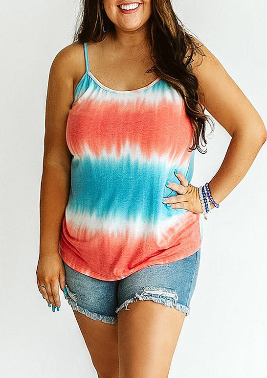 

Plus Size Tie Dye Casual Camisole, Multicolor, 507104