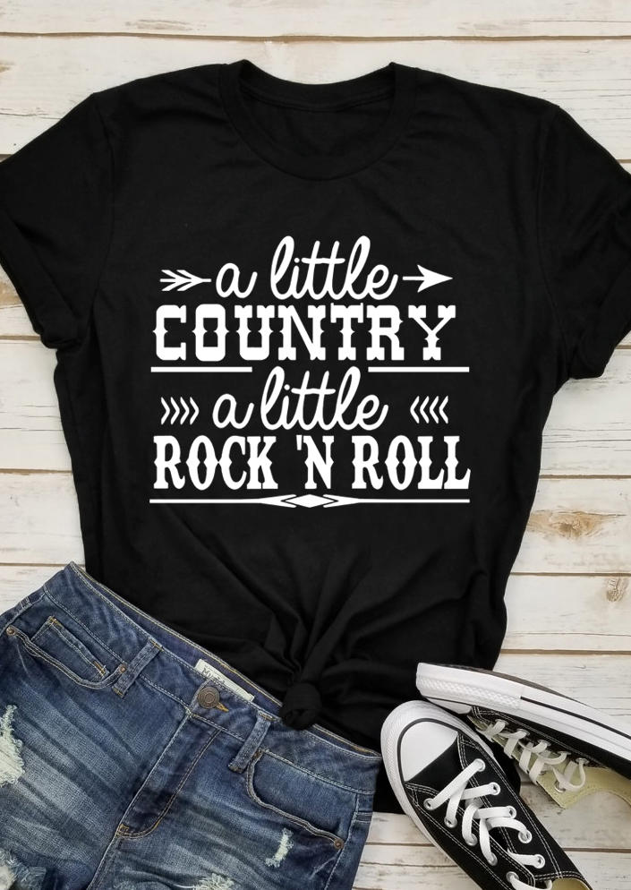 

A little Country A Little Rock 'N Roll Arrow T-Shirt Tee - Black, 507938