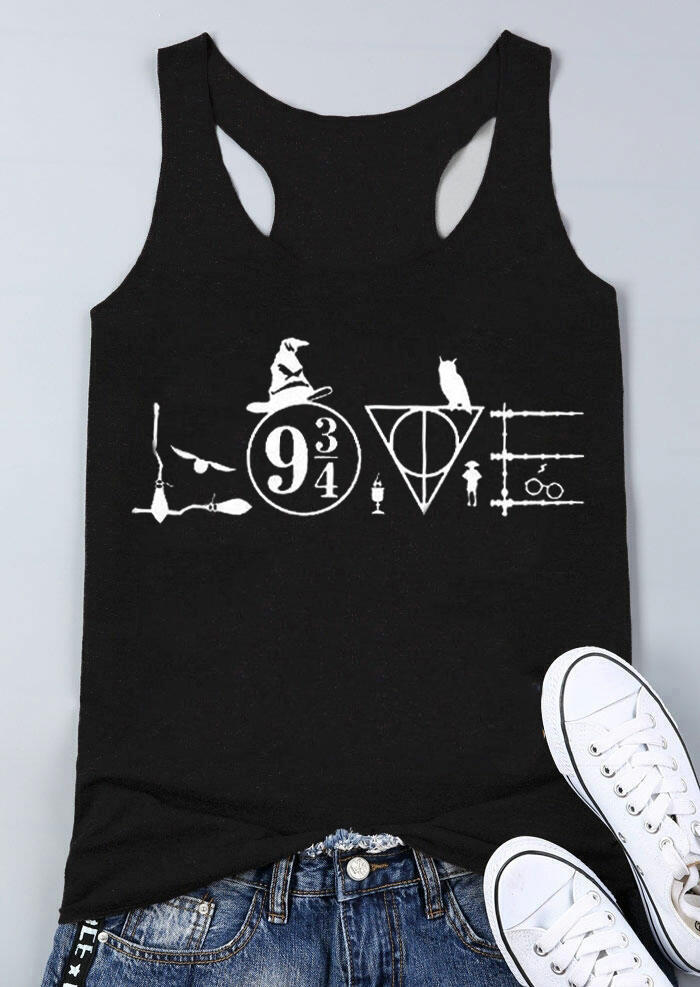 

Love Geometric Racerback Tank - Black, 508342