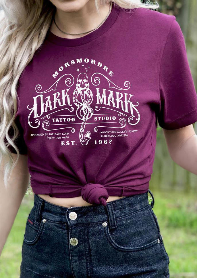 

Dark Mark Tattoo Studio Casual T-Shirt Tee - Purple, 508443