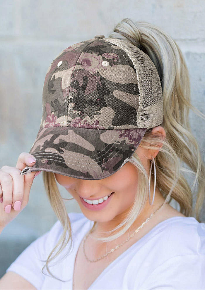 

Camouflage Mesh Hollow Out Baseball Cap, 508227